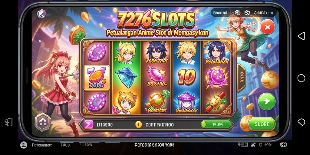 Tampilan menarik dalam gameplay Anime 7276SLOTS yang penuh warna.