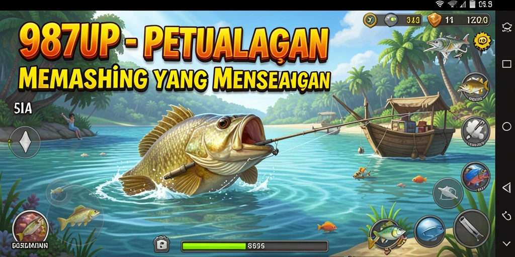 Gameplay memancing seru di 987UP dengan berbagai lokasi menarik.