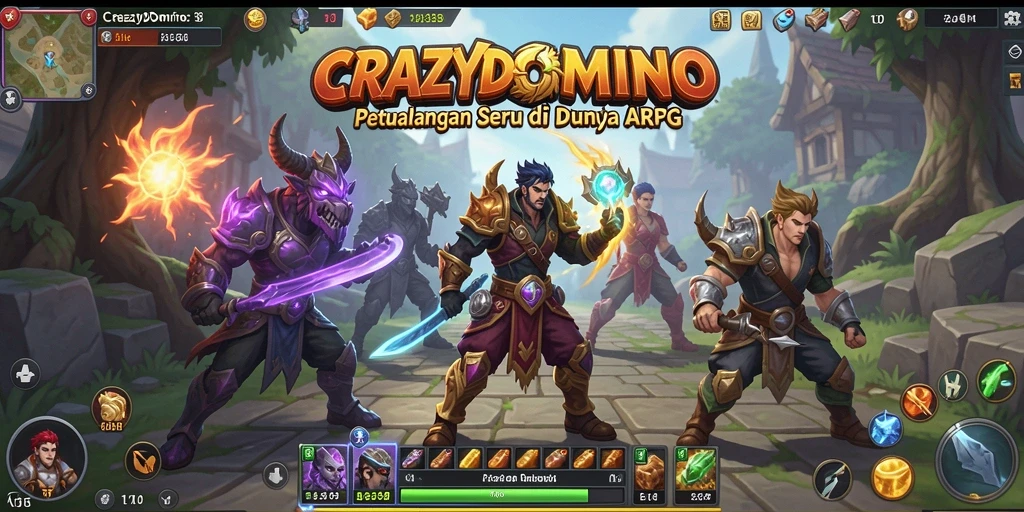 Tangkapan layar gameplay menampilkan pertempuran yang mendebarkan di CRAZYDOMINO.