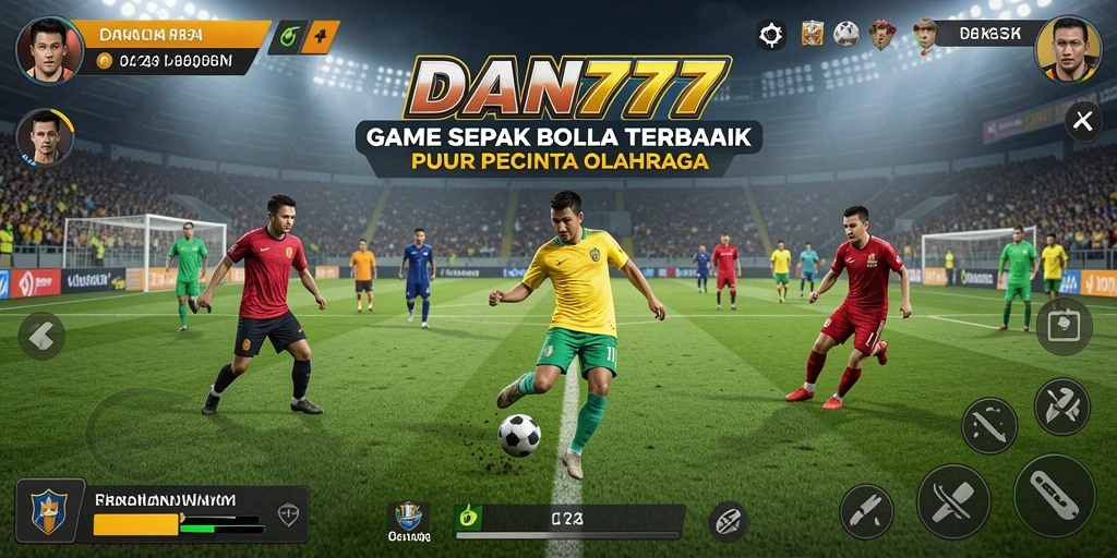 Tampilan gameplay menegangkan dalam DAN777 di lapangan sepak bola.
