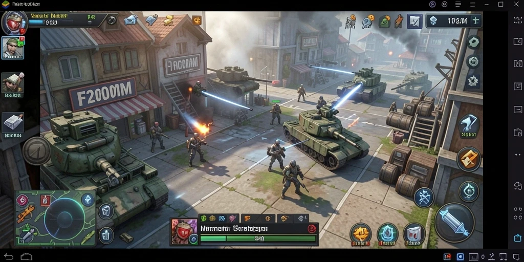Tampilan gameplay strategi F200M yang menarik dan mendebarkan.