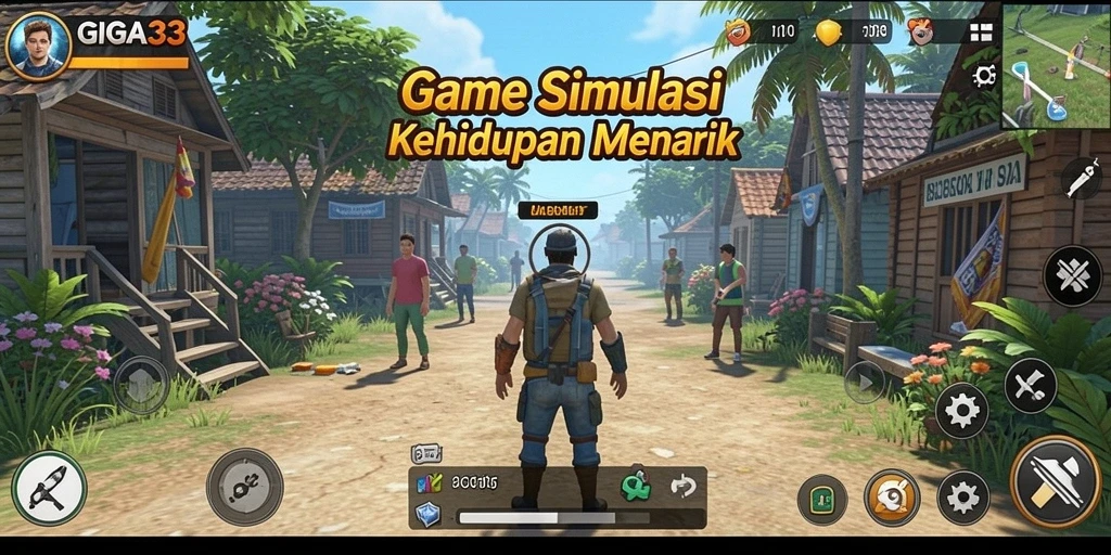 Gameplay GIGA33 menampilkan simulasi kehidupan yang menarik dan interaktif.