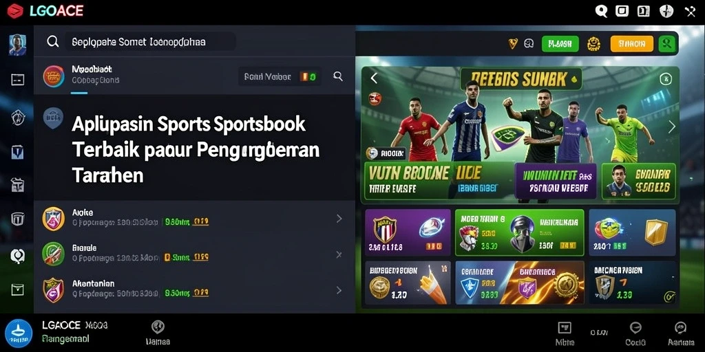Tampilan antarmuka LGOACE saat melakukan taruhan olahraga.