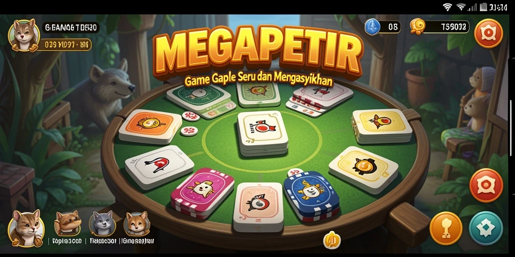 Tampilan gameplay seru dari game Gaple MEGAPETIR.