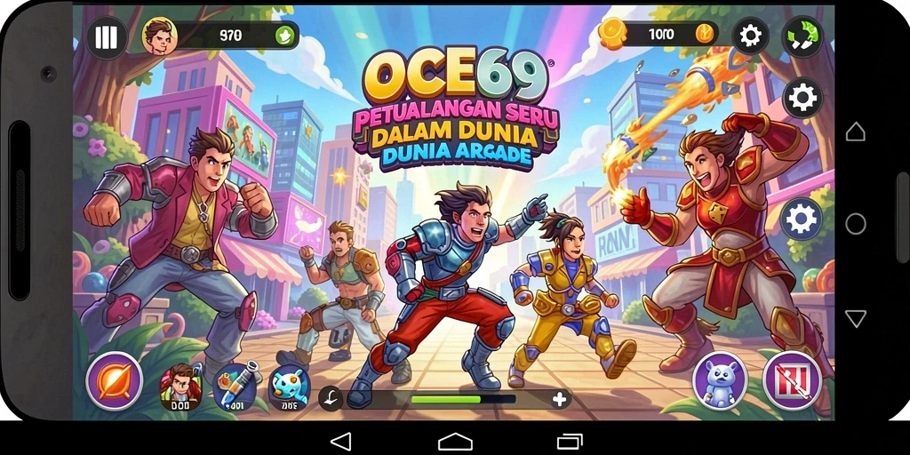 Tampilan gameplay OCE69 yang menegangkan di dalam level Arcade.