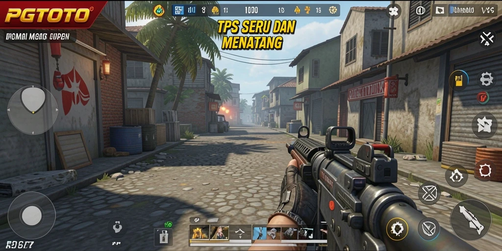 Screenshot PGTOTO menunjukkan aksi seru dalam game TPS.