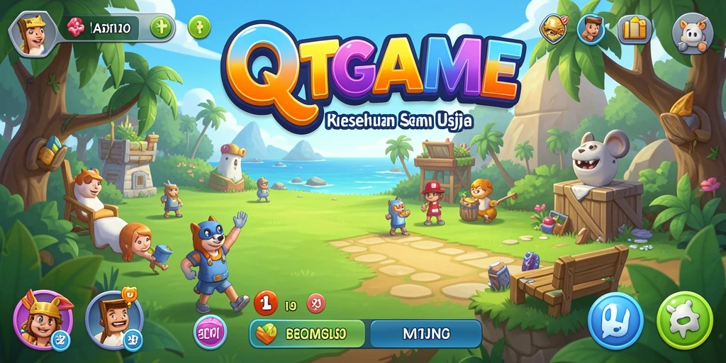 Gambaran gameplay QTGAME yang penuh warna dan seru.