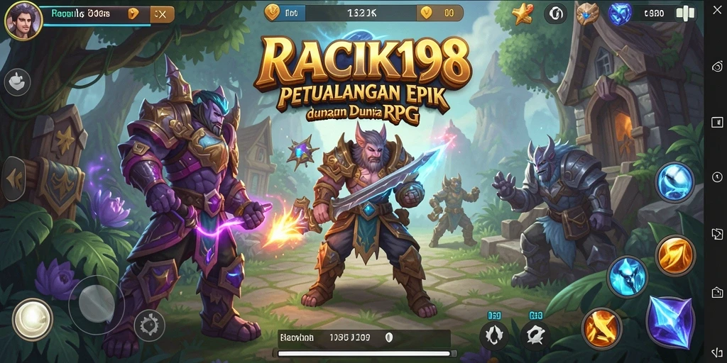 Screenshot gameplay RPG menampilkan pertarungan epik dan karakter yang memukau.