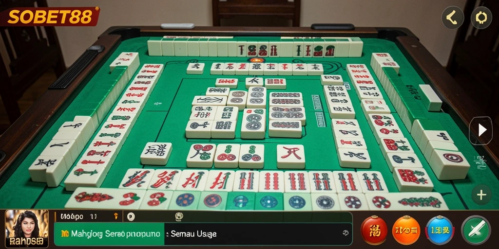 Tampilan utama game SOBET88 yang menampilkan gameplay Mahjong yang seru.