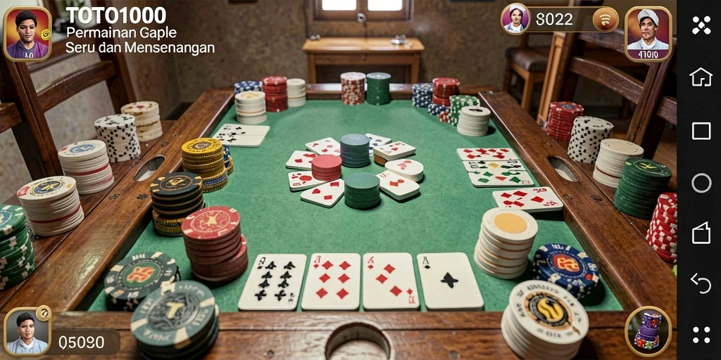 Tampilan gameplay seru TOTO1000 yang menampilkan keseruan Gaple.