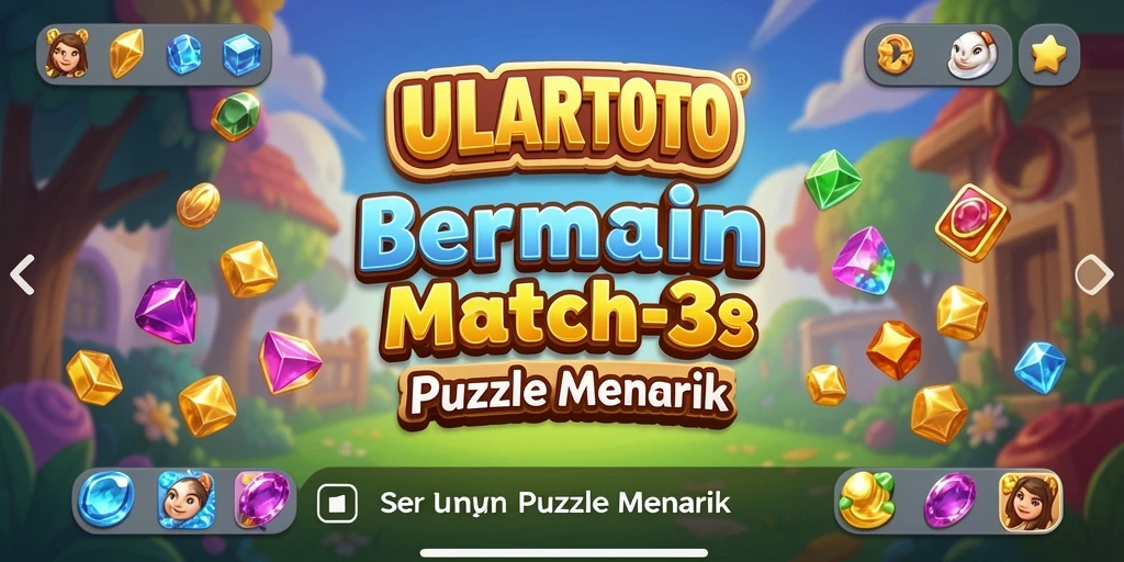 Screenshot ULARTOTO yang menunjukkan gameplay seru Match-3.