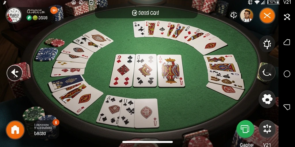 Screenshot utama V21 menampilkan gameplay Gaple yang menarik.