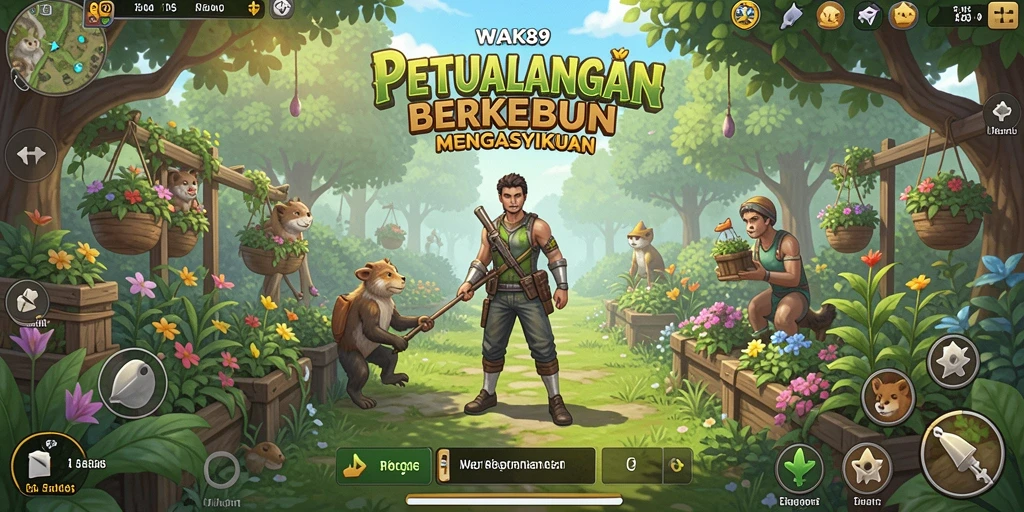 Tampilan menarik dari gameplay WAK89 yang menampilkan kebun yang subur.
